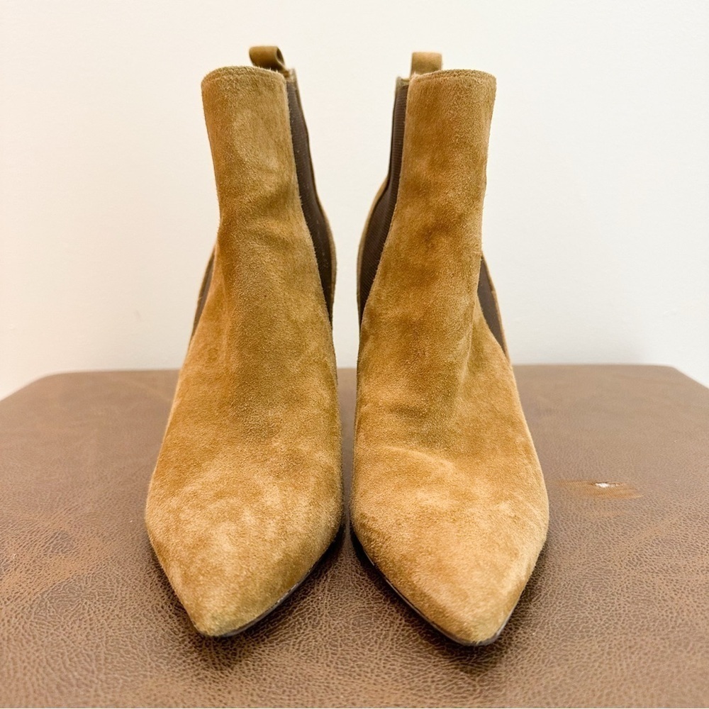 Nine West Joliee Suede Heeled Ankle Boots Medium Brown sz 7.5 - Picture 4 of 8